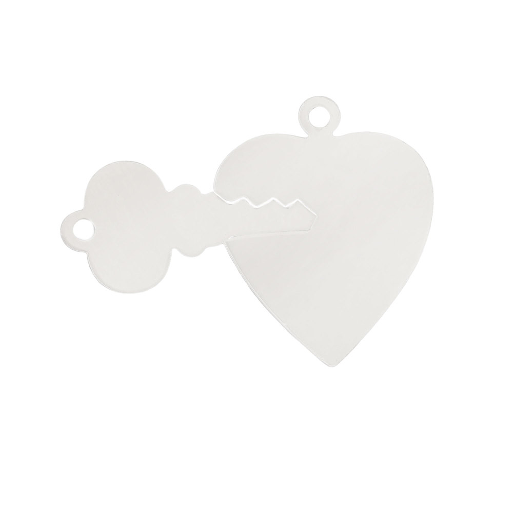 Metal Stamping Blanks Aluminum Heart and Key, 18 Gauge
